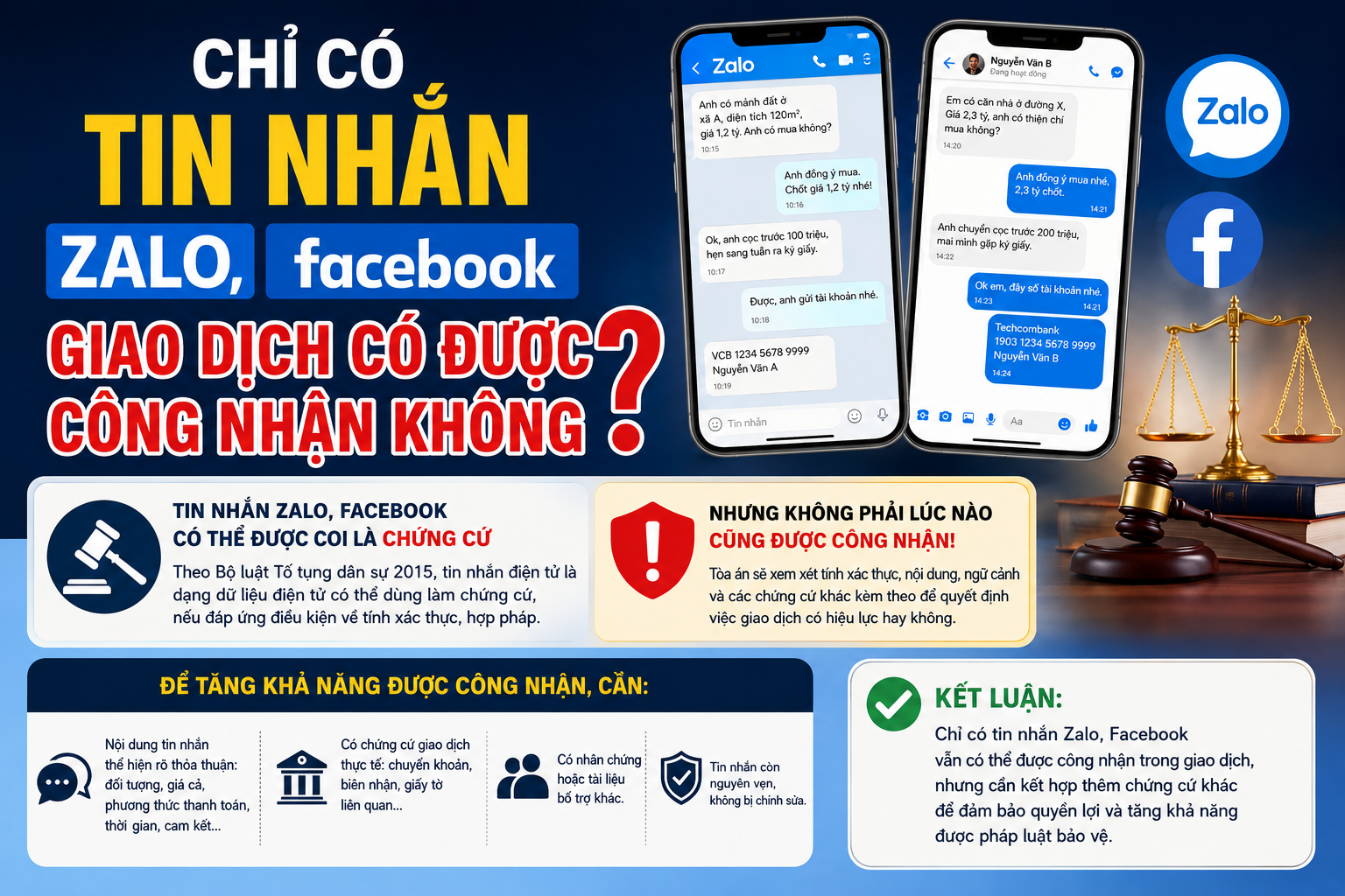 TIN NHẮN FACEBOOK, ZALO CÓ ĐƯỢC TÒA ÁN CÔNG NHẬN LÀ CHỨNG CỨ KHÔNG?