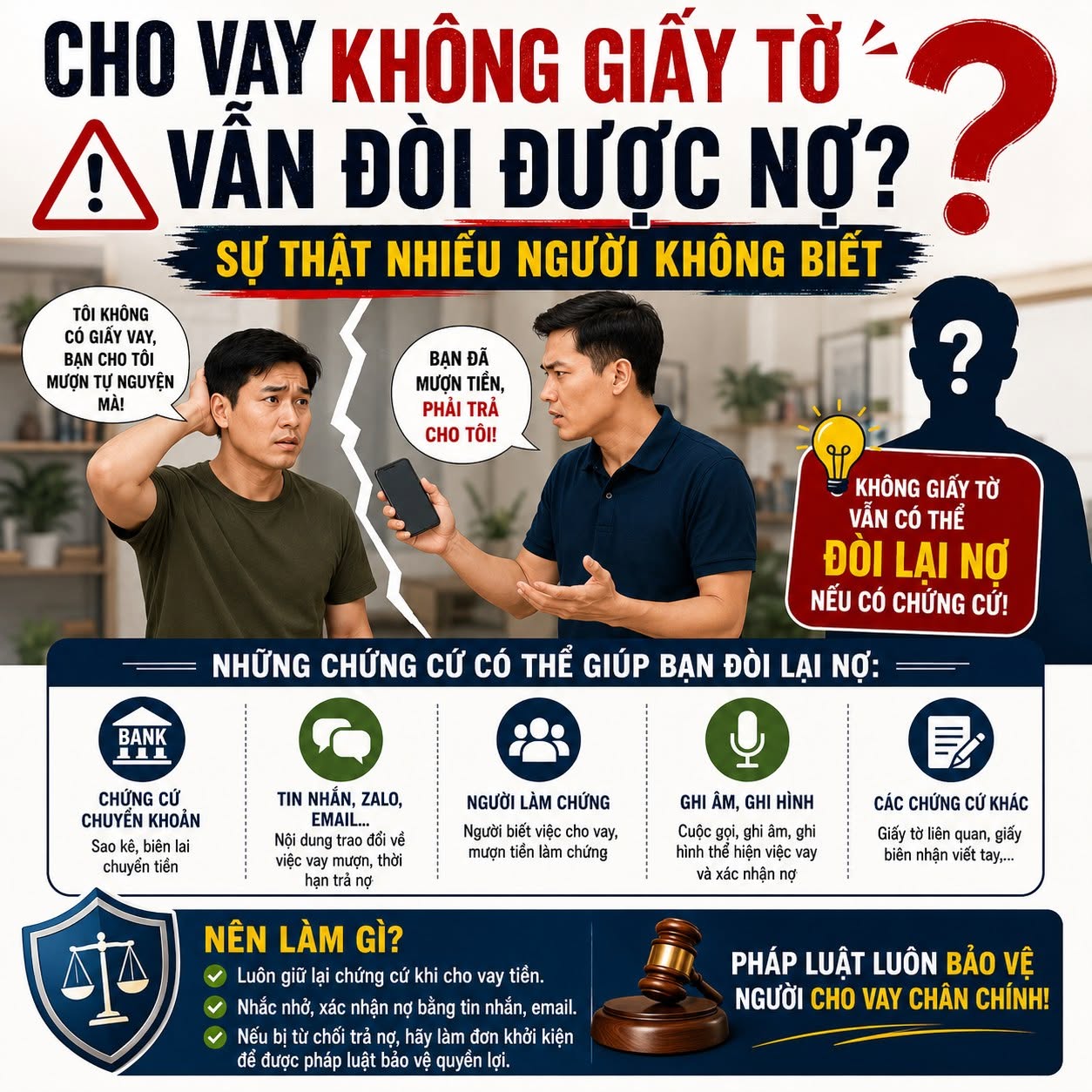 CHO VAY KHÔNG GIẤY TỜ VẪN ĐÒI ĐƯỢC NỢ? SỰ THẬT NHIỀU NGƯỜI KHÔNG BIẾT!