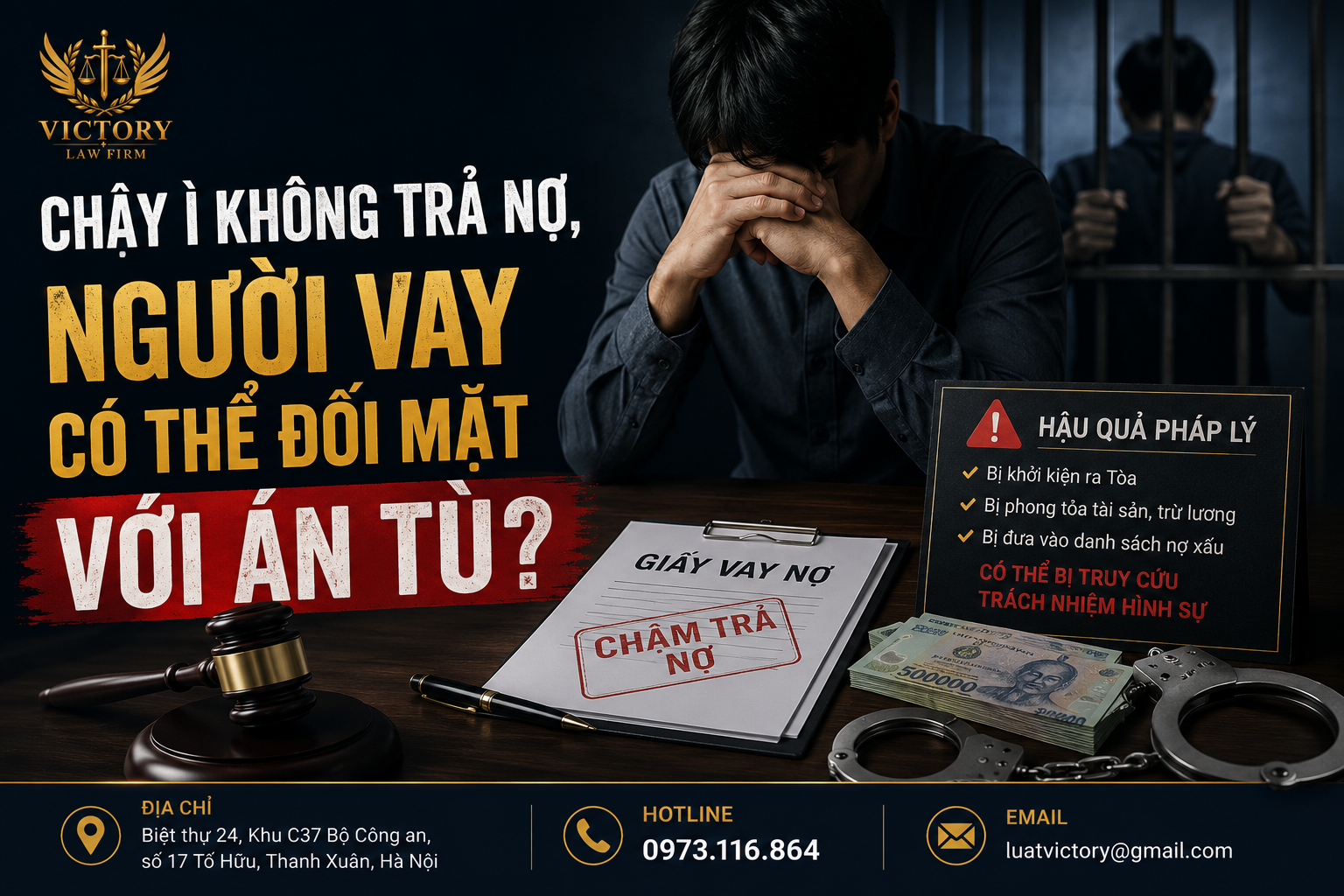 NỢ TIỀN KHÔNG TRẢ CÓ BỊ ĐI TÙ KHÔNG? NGƯỜI VAY CHÂY Ì CÓ THỂ ĐỐI MẶT VỚI ÁN TÙ