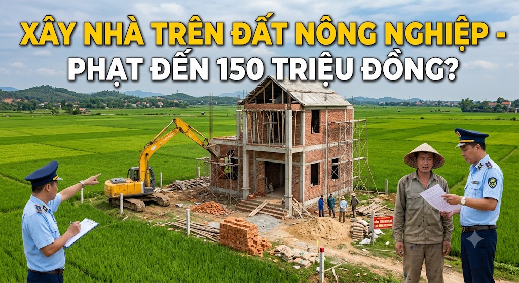 XÂY NHÀ TRÊN ĐẤT NÔNG NGHIỆP CÓ THỂ BỊ PHẠT ĐẾN 150 TRIỆU ĐỒNG?