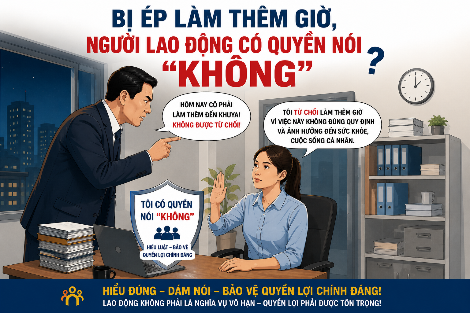 BỊ ÉP LÀM THÊM GIỜ, NGƯỜI LAO ĐỘNG CÓ QUYỀN NÓI “KHÔNG”?